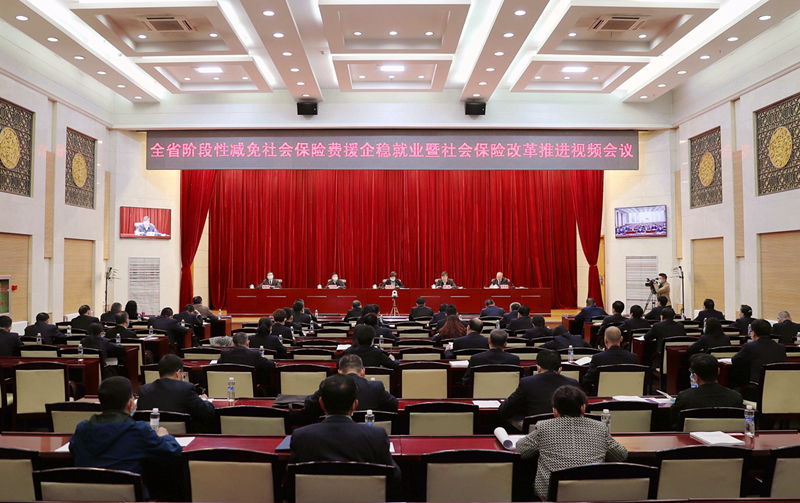 甘肅省階段性減免社會保險費(fèi)援企穩(wěn)就業(yè)暨社會保險改革推進(jìn)視頻會議召開