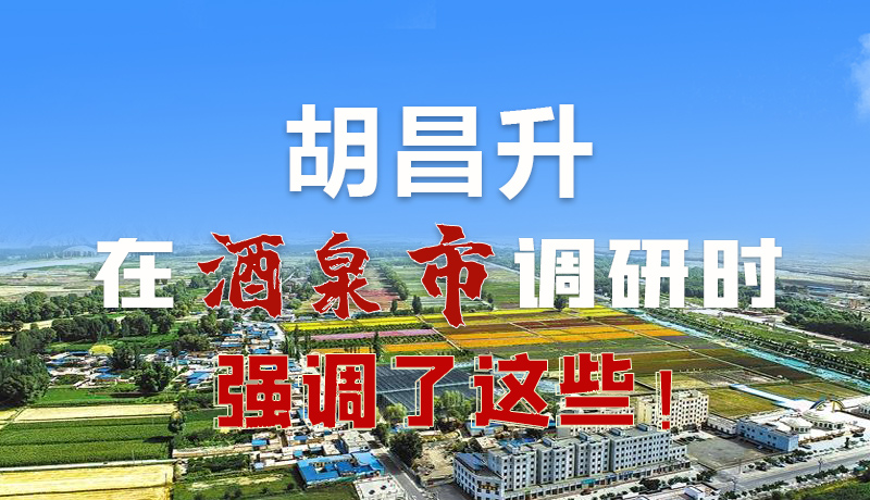 圖解|胡昌升在酒泉市調(diào)研時(shí)強(qiáng)調(diào)了這些！