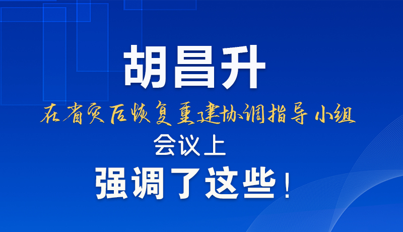 圖解|胡昌升在省災后恢復重建協(xié)調(diào)指導小組會議上強調(diào)了這些！