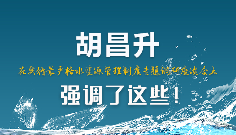 圖解|胡昌升在實(shí)行最嚴(yán)格水資源管理制度專題調(diào)研座談會(huì)上強(qiáng)調(diào)了這些！
