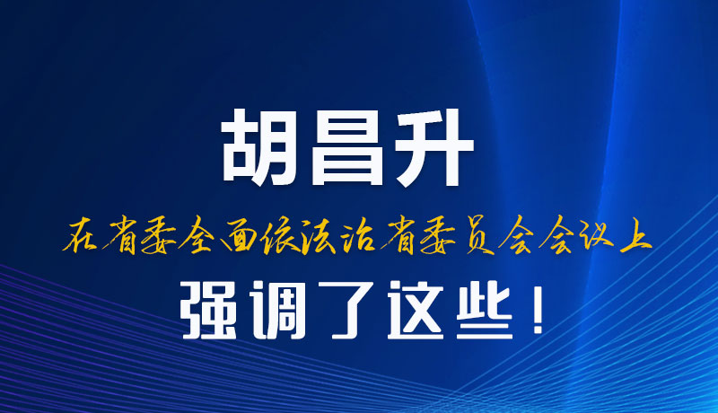 圖解|胡昌升在省委全面依法治省委員會會議上強調了這些！